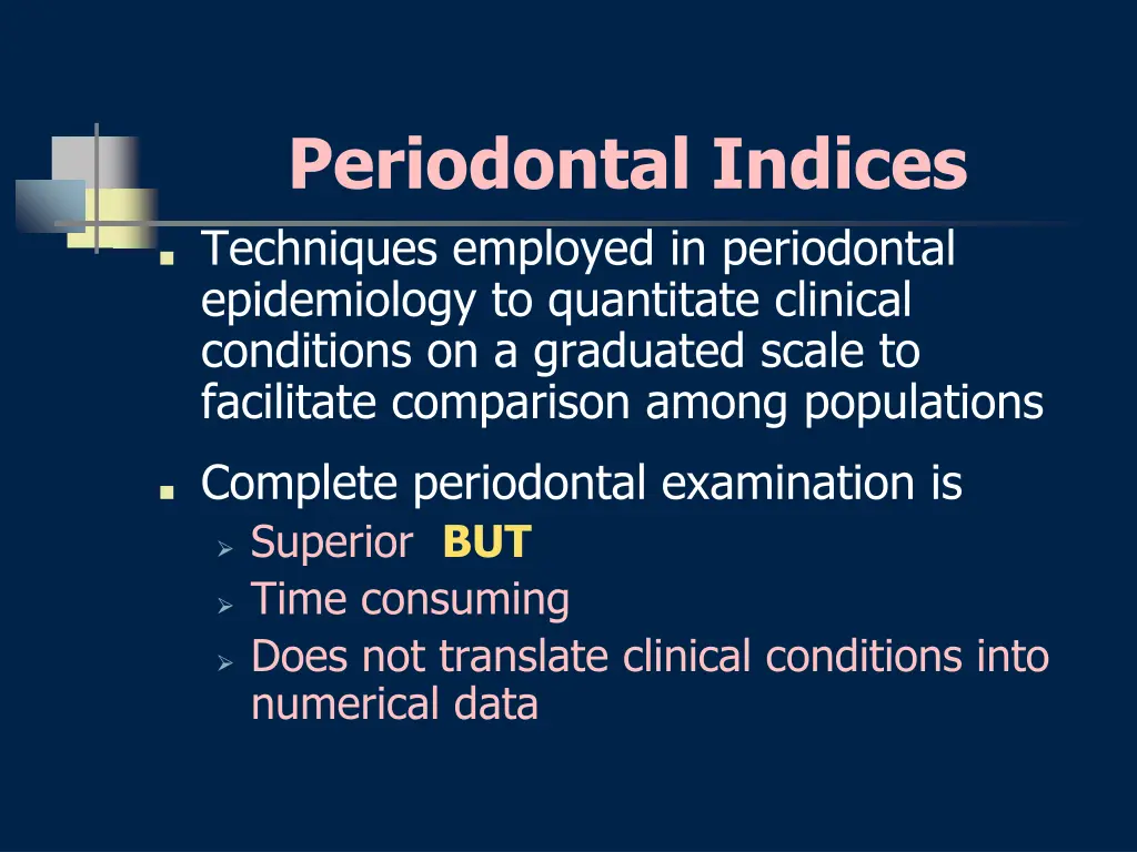 periodontal indices