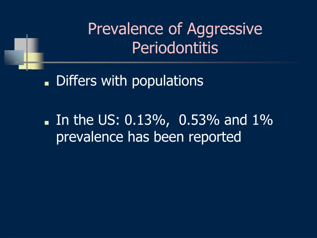 prevalence of aggressive periodontitis