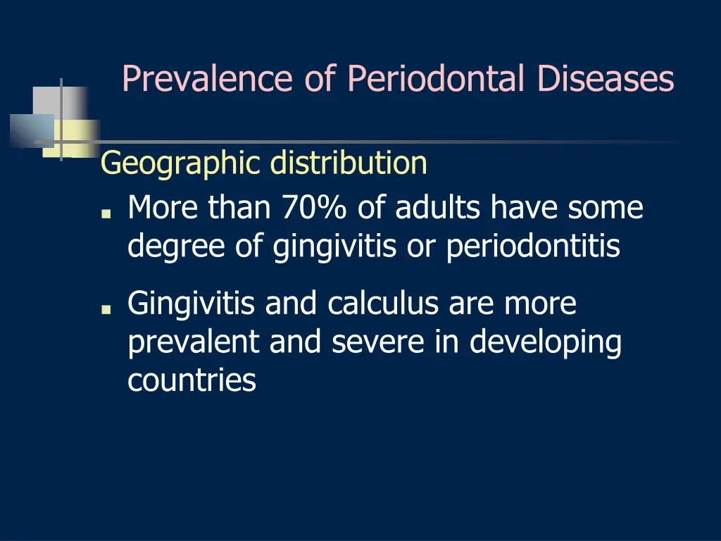 prevalence of periodontal diseases 1