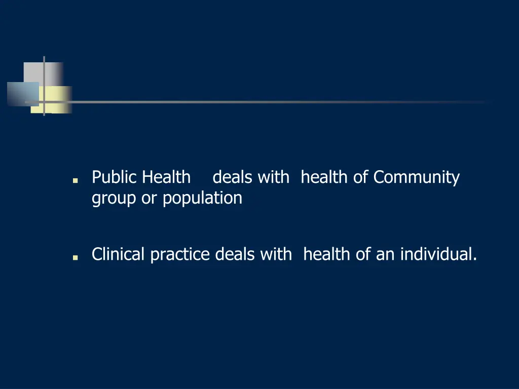 public health deals with health of community