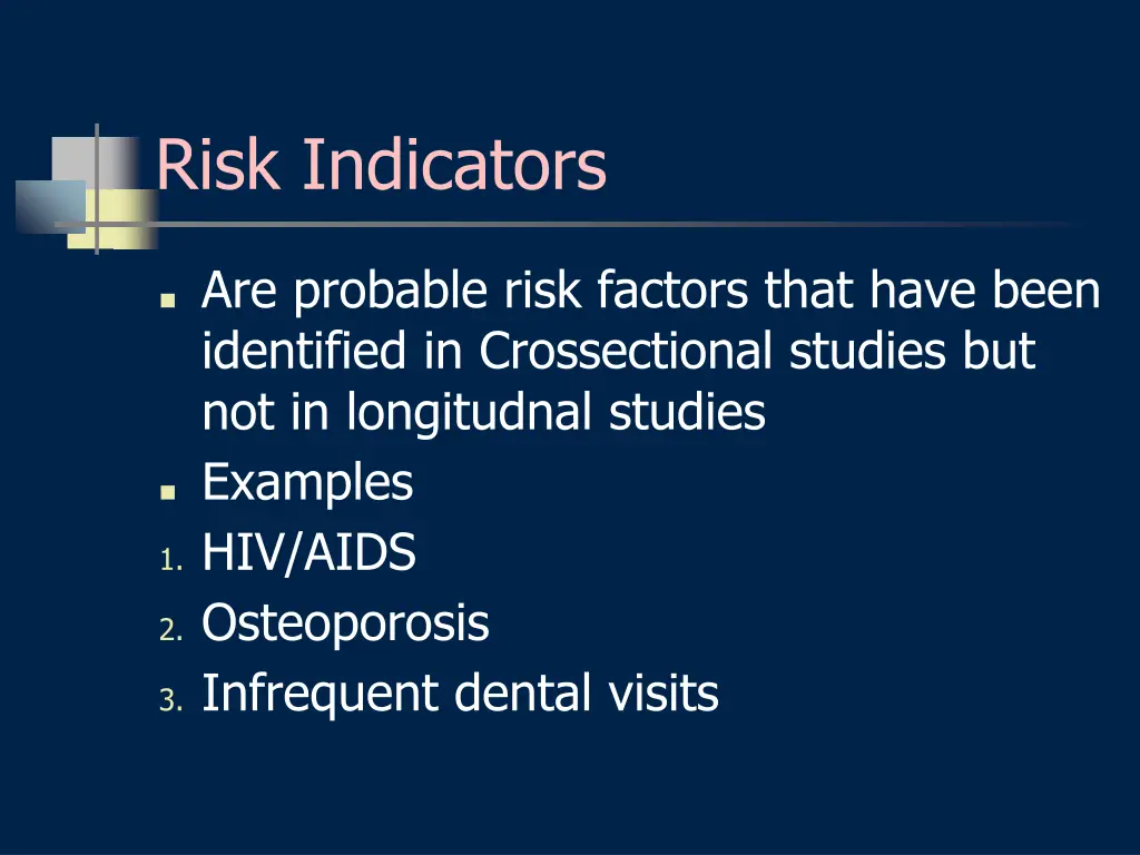 risk indicators