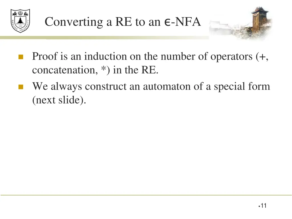 converting a re to an nfa