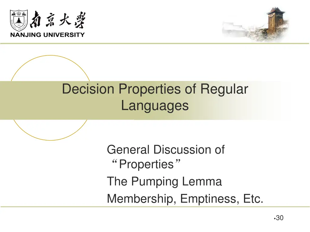 decision properties of regular languages