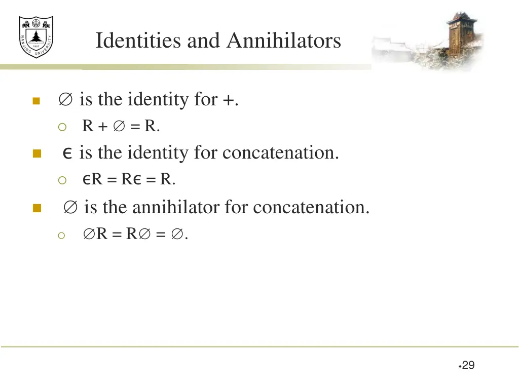 identities and annihilators