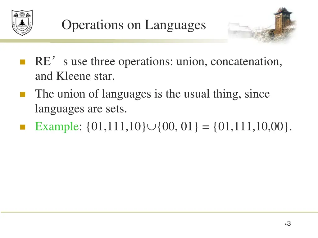 operations on languages