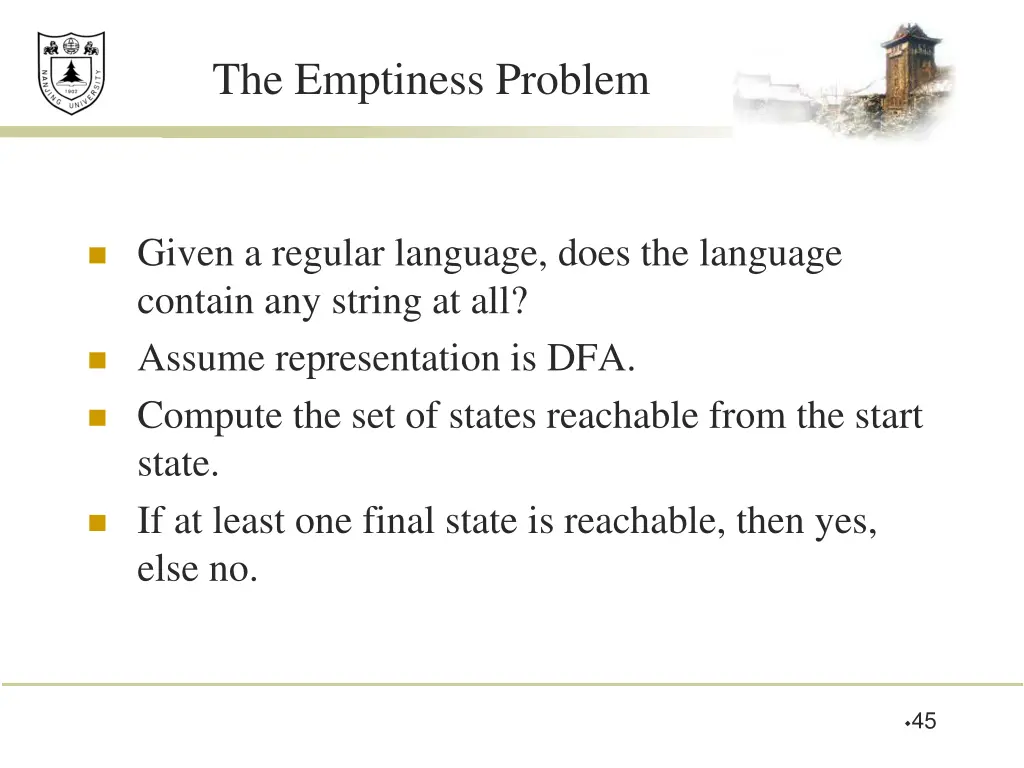 the emptiness problem