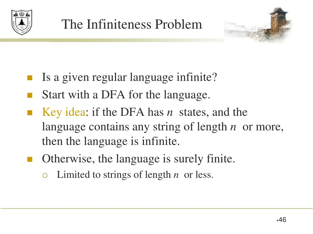 the infiniteness problem