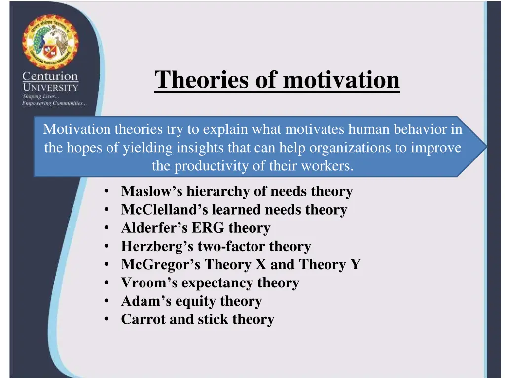 theories of motivation 1