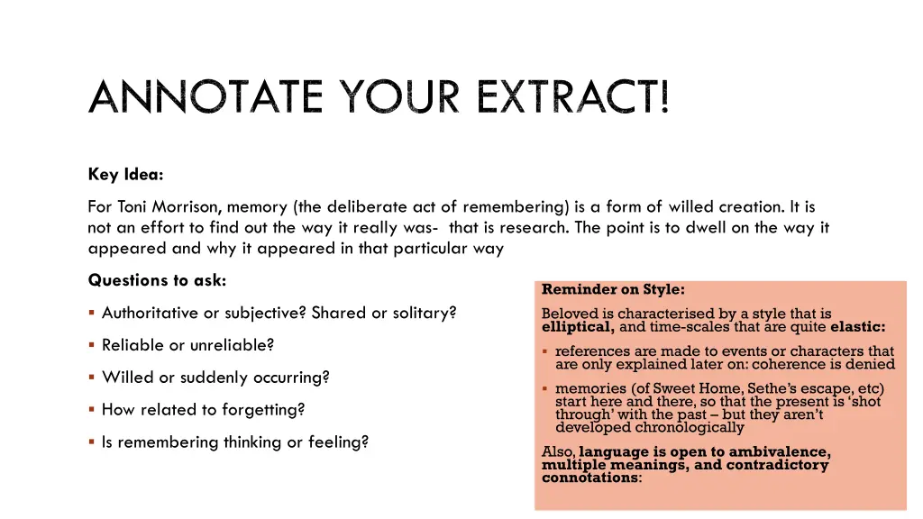 annotate your extract