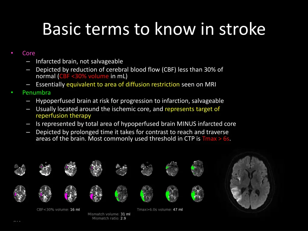 basic terms to know in stroke