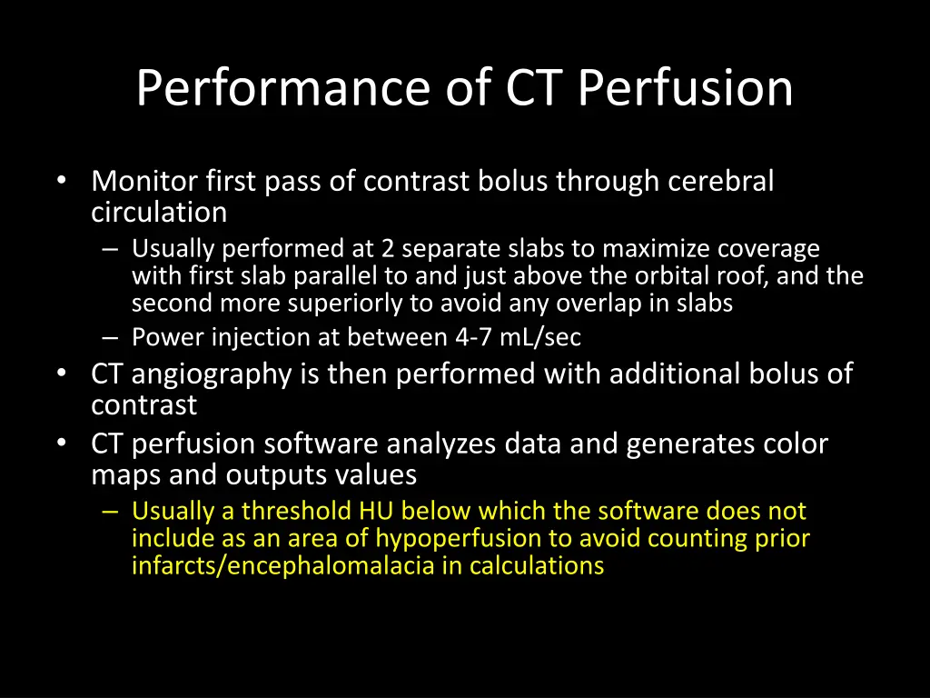 performance of ct perfusion