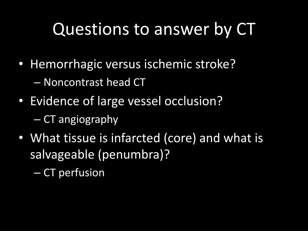 questions to answer by ct