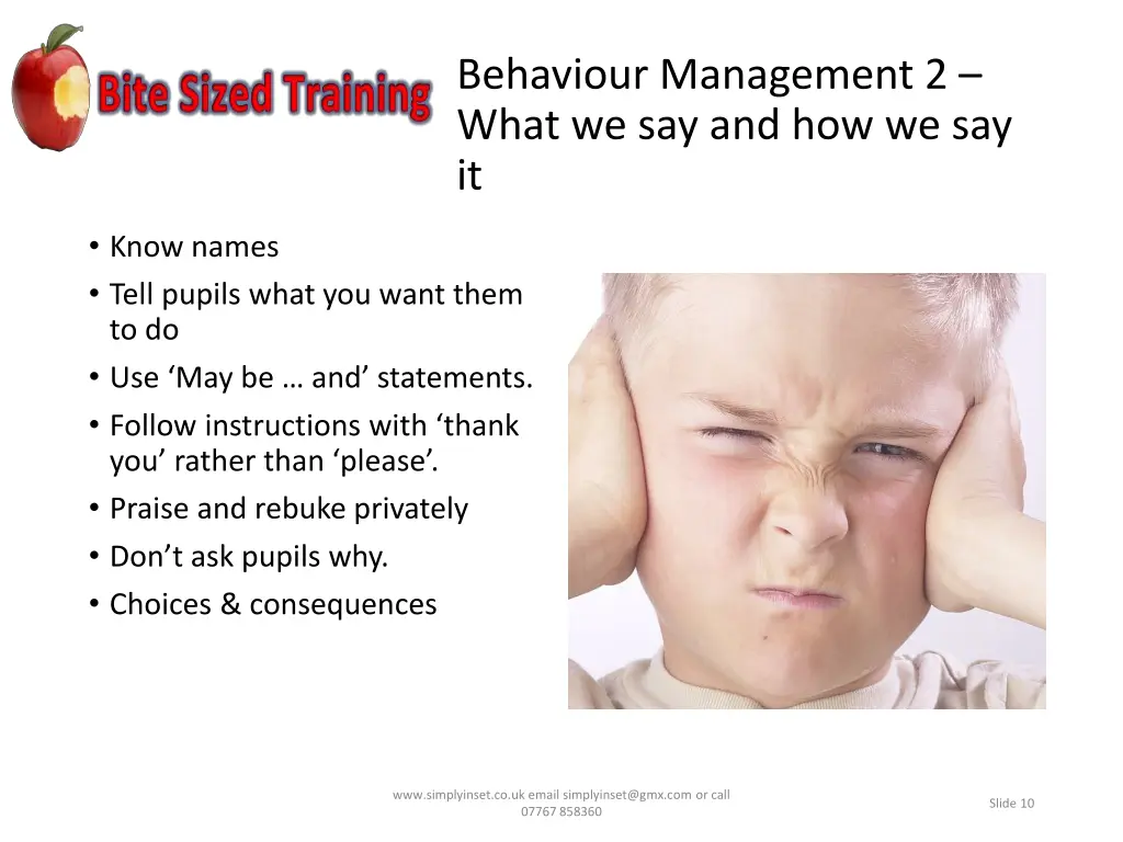 behaviour management 2 what