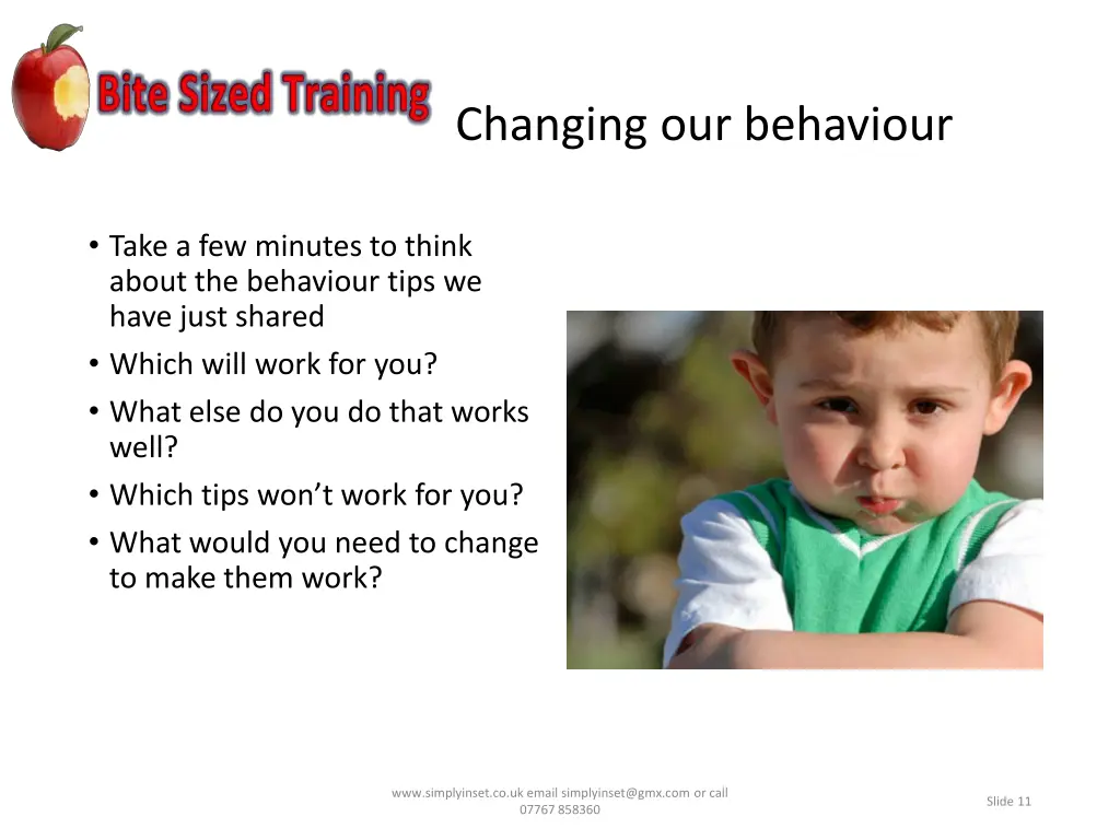 changing our behaviour