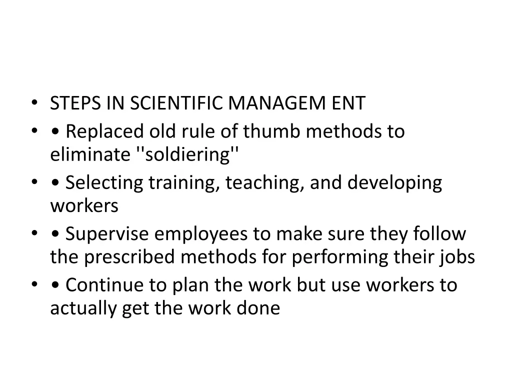 steps in scientific managem ent replaced old rule