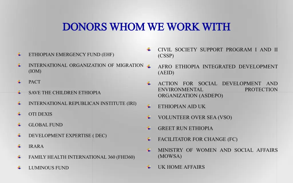 donors whom we work with donors whom we work with