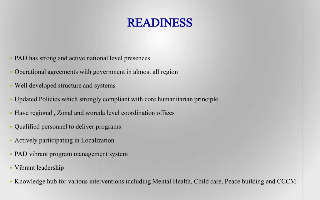 readiness readiness