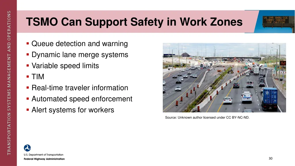 tsmo can support safety in work zones