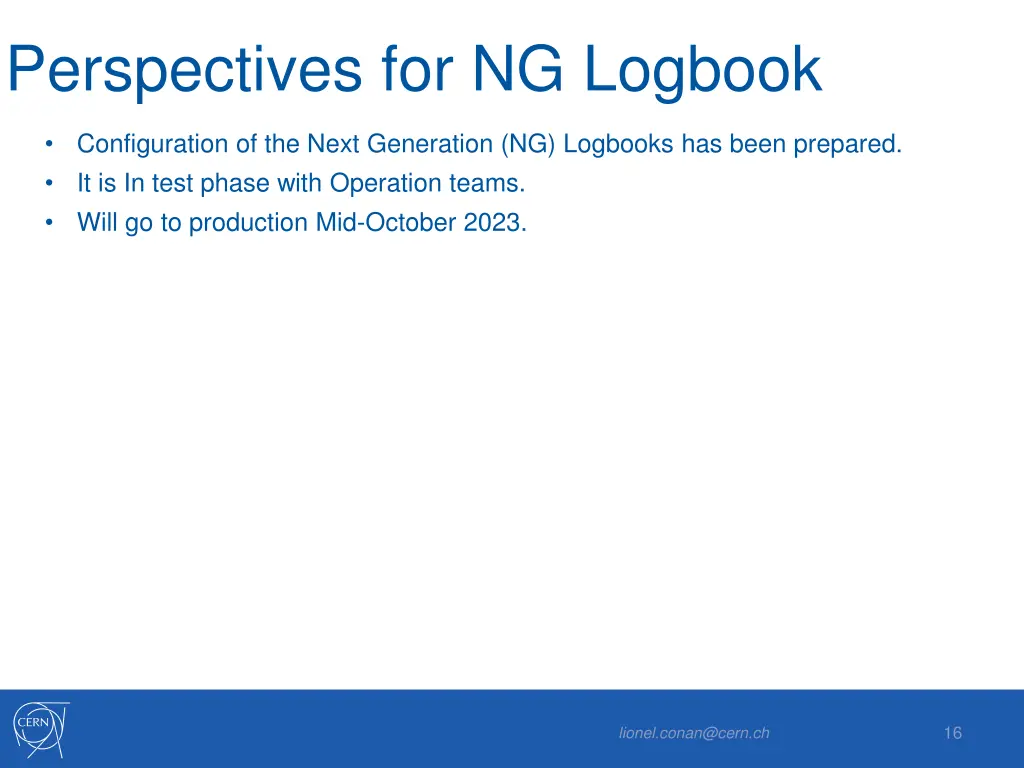 perspectives for ng logbook