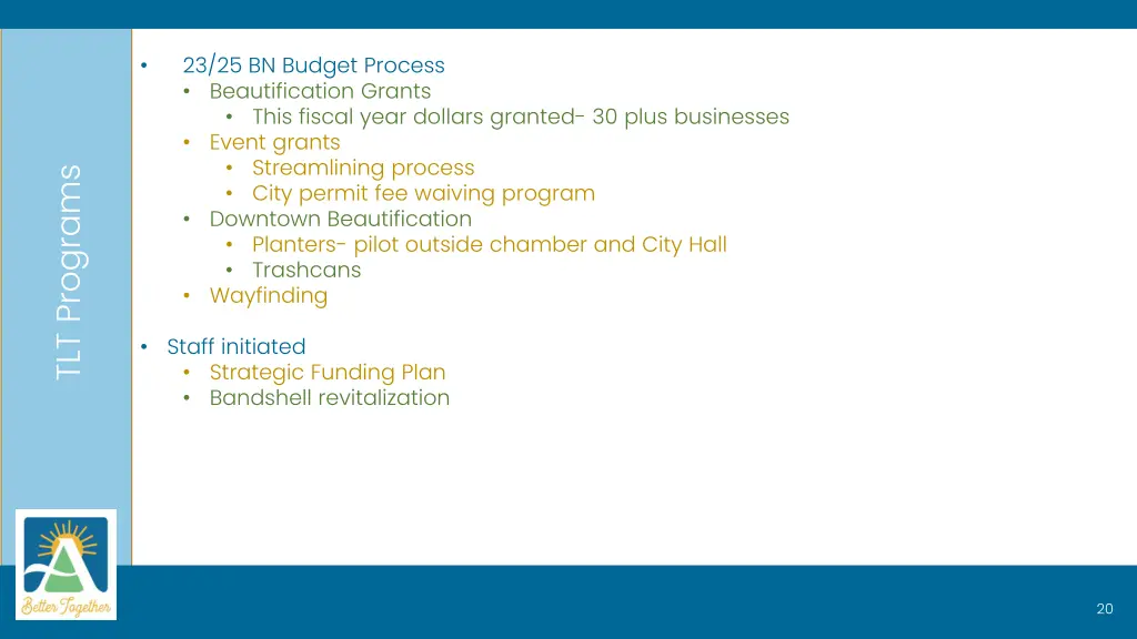 23 25 bn budget process beautification grants