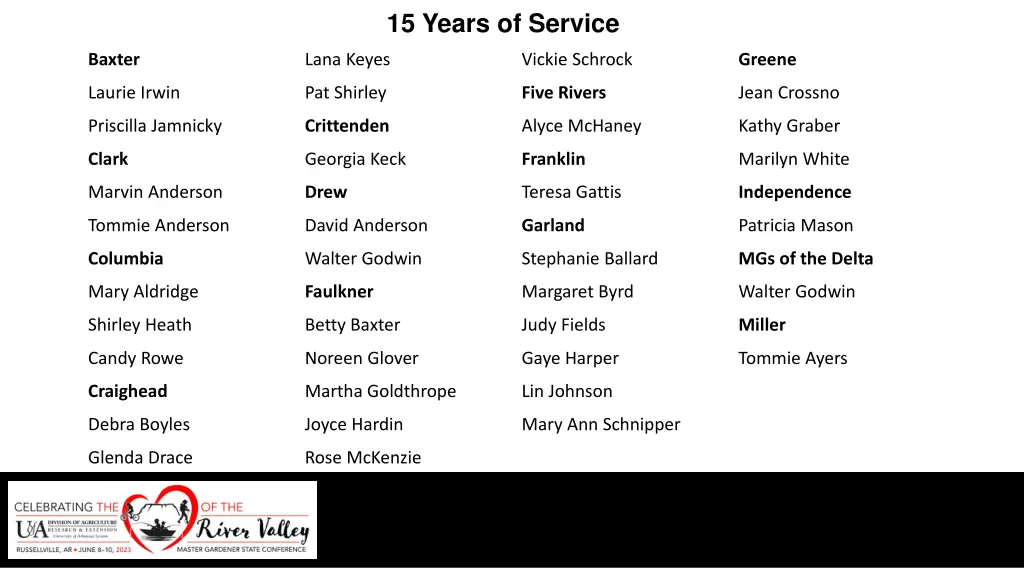 15 years of service