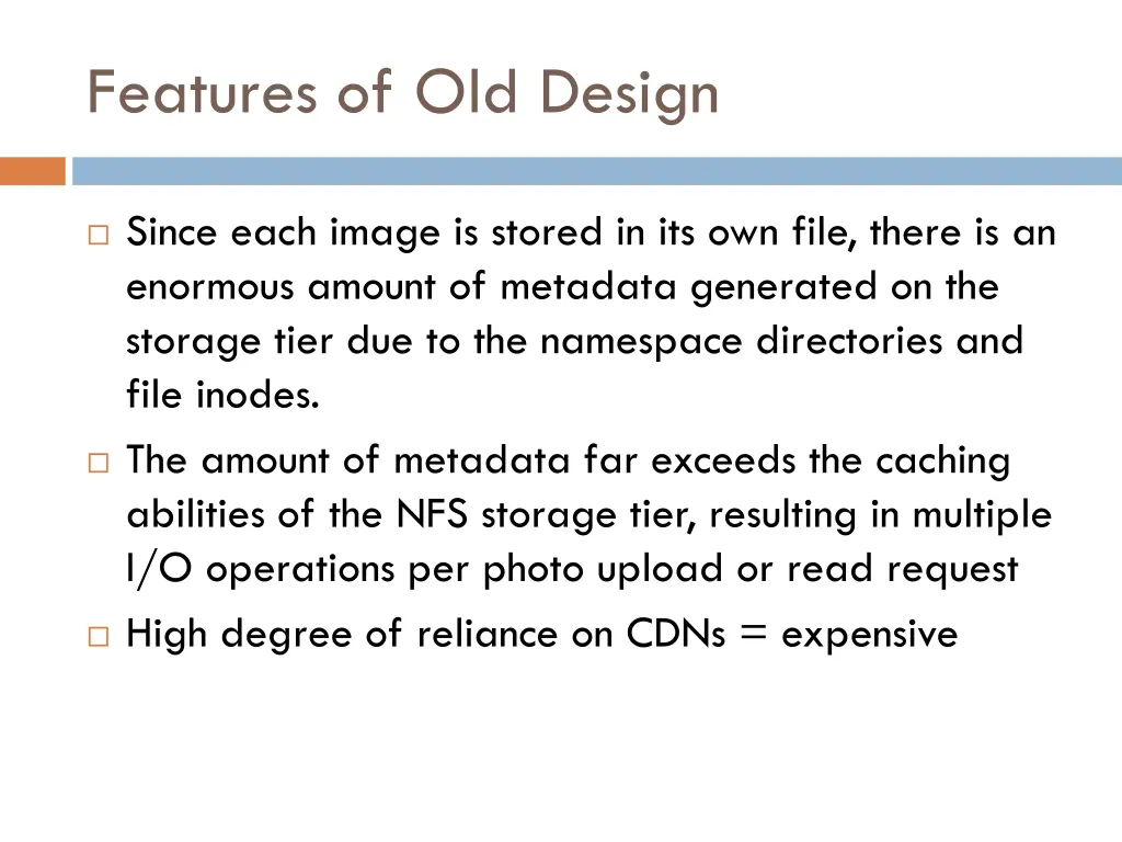 features of old design