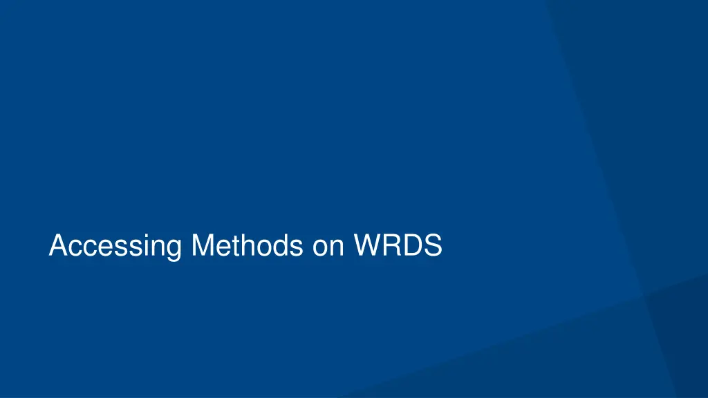 accessing methods on wrds