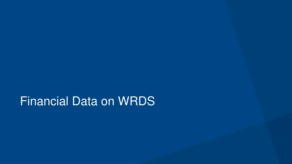 financial data on wrds