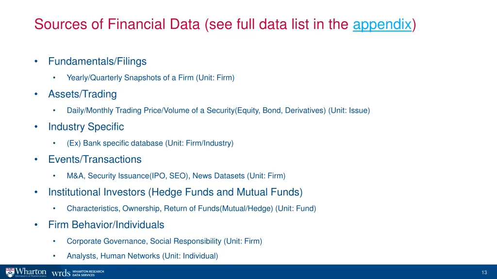 sources of financial data see full data list