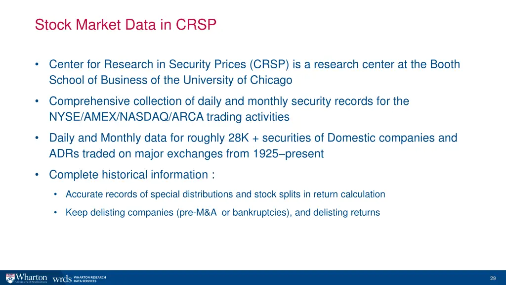 stock market data in crsp