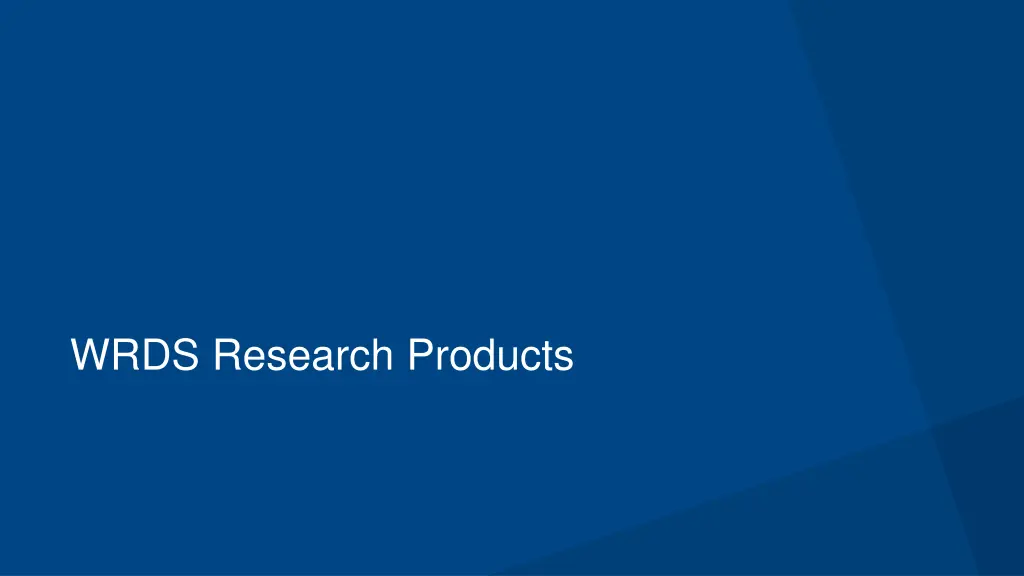 wrds research products