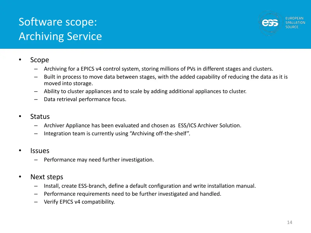 software scope archiving service