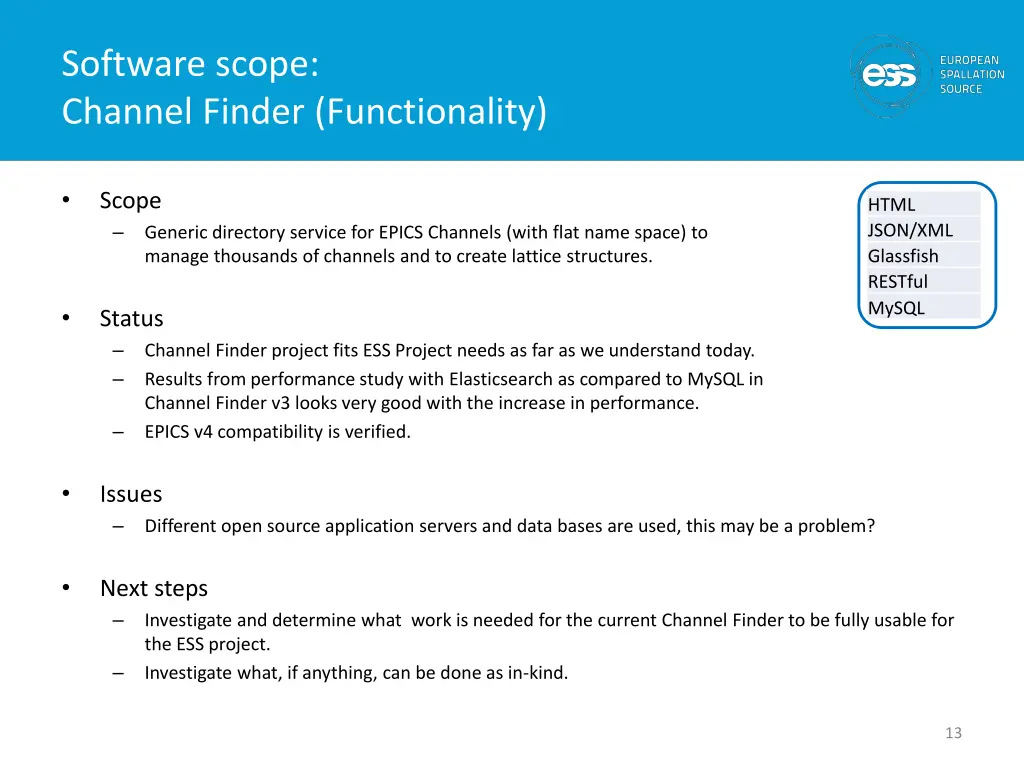 software scope channel finder functionality