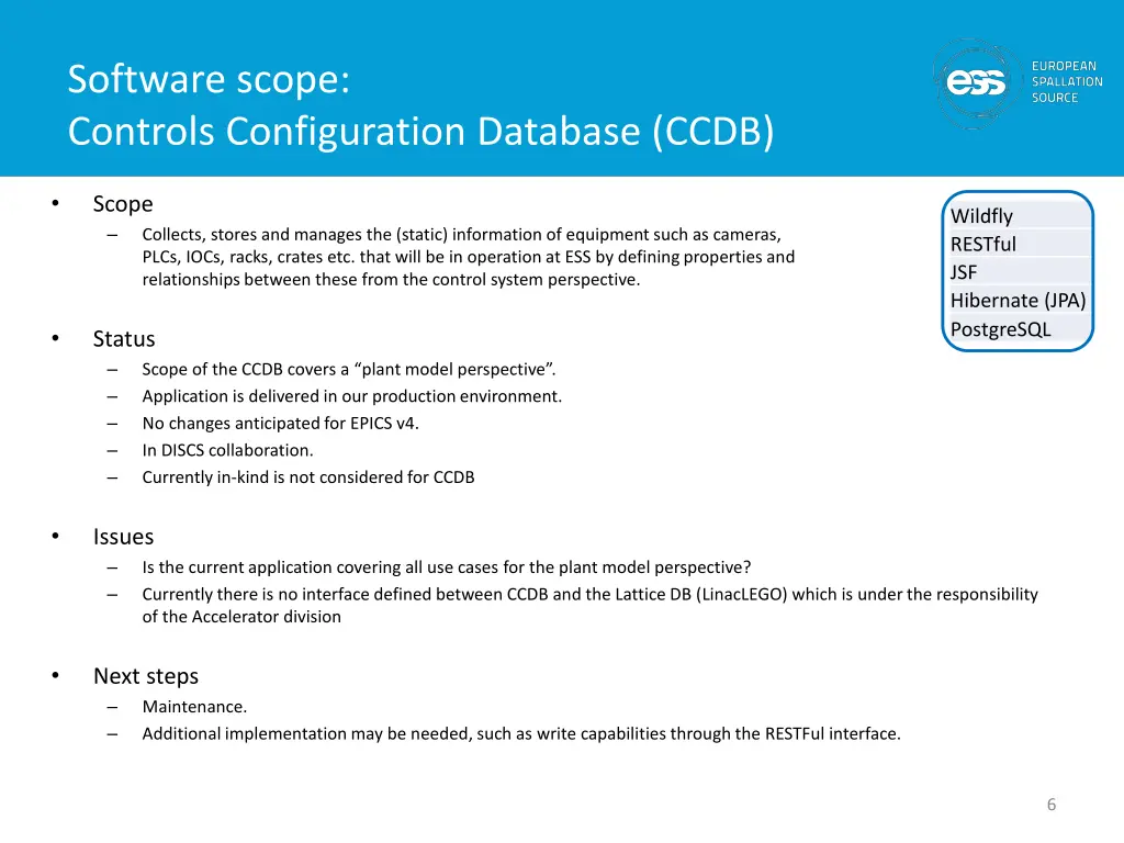 software scope controls configuration database