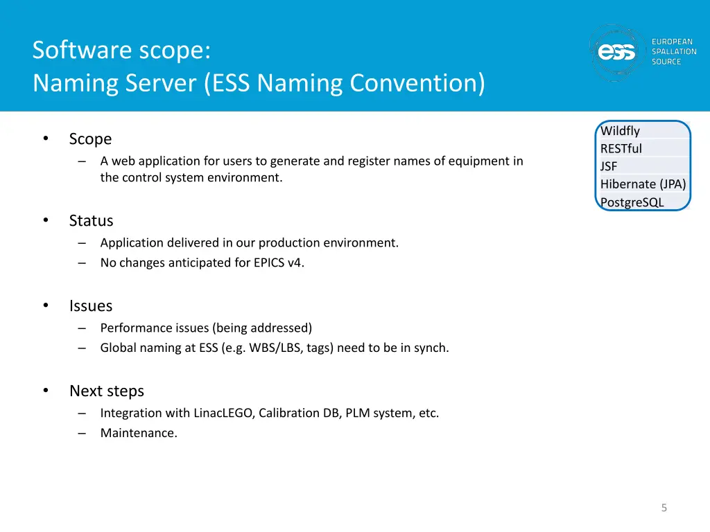 software scope naming server ess naming convention