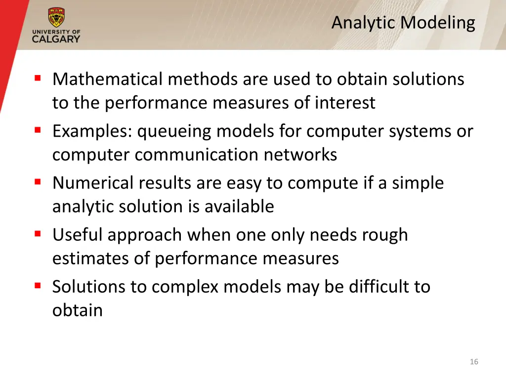 analytic modeling