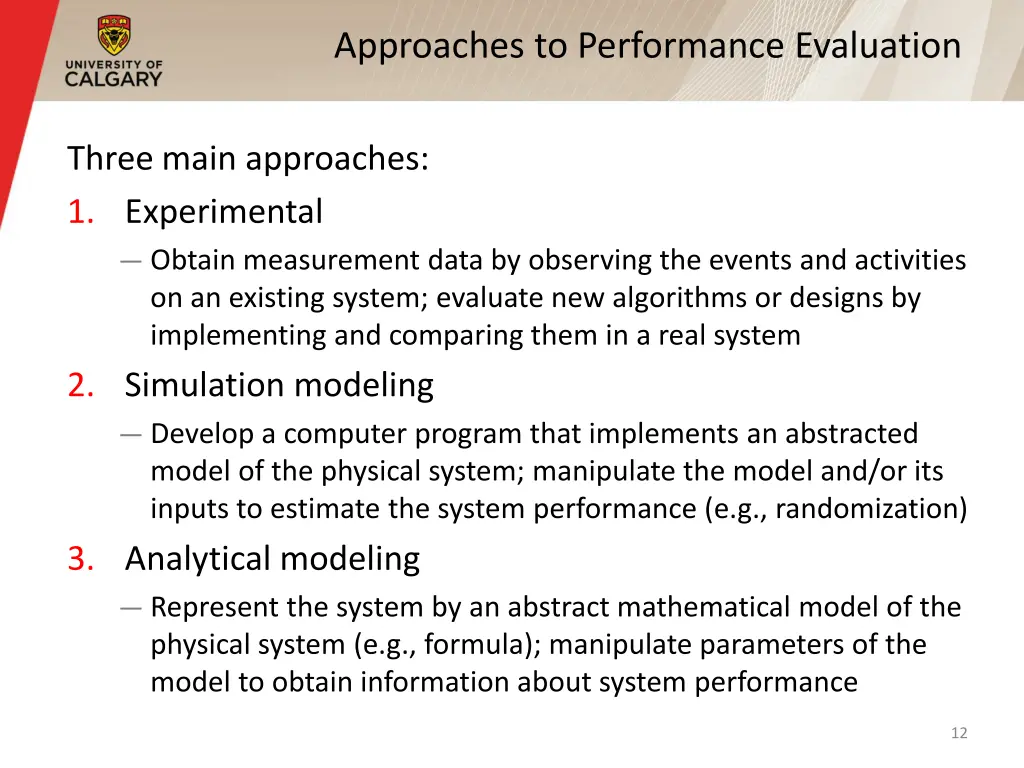 approaches to performance evaluation