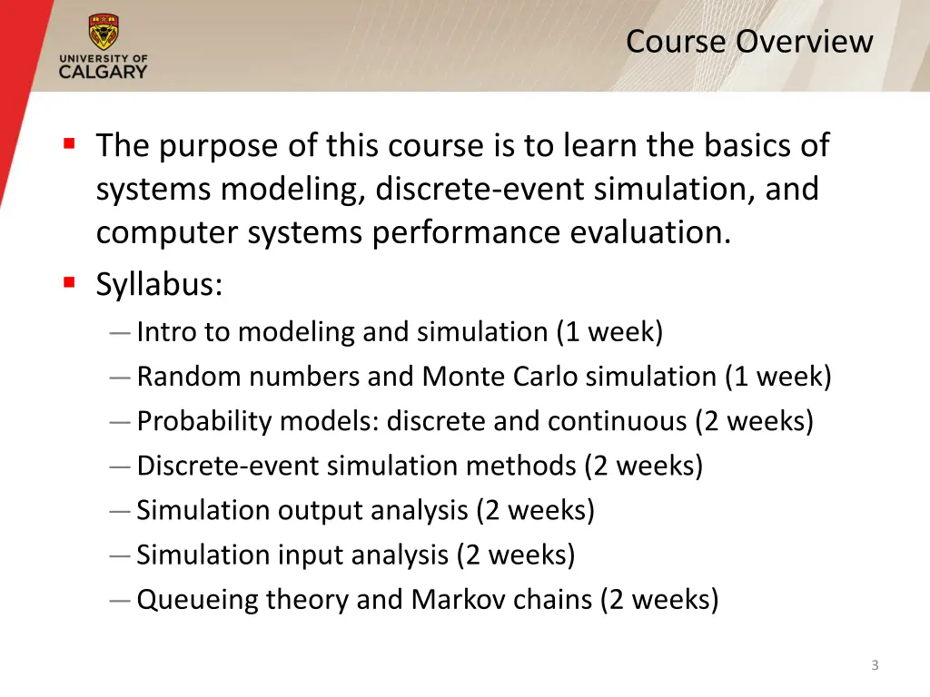 course overview