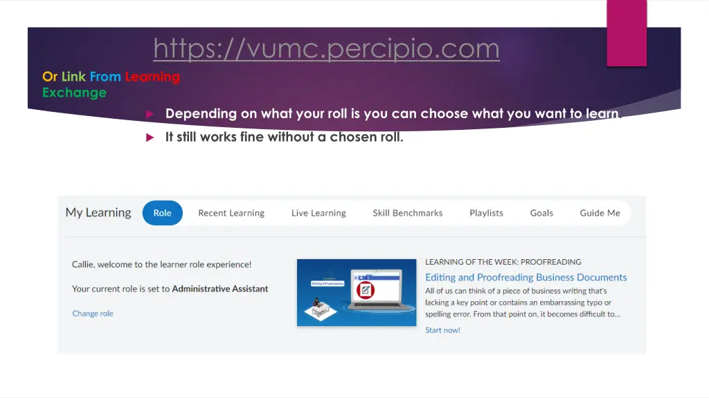 https vumc percipio com or link from learning