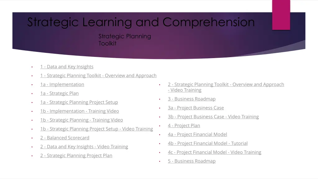 strategic learning and comprehension