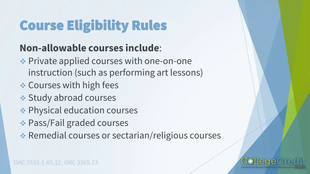 course eligibility rules course eligibility rules 1