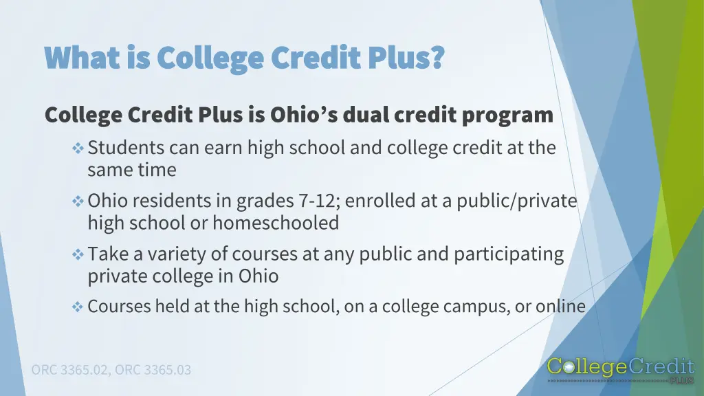 what is college credit plus what is college