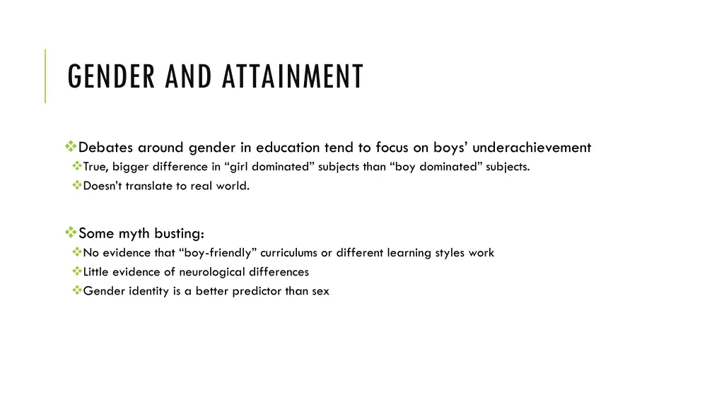 gender and attainment