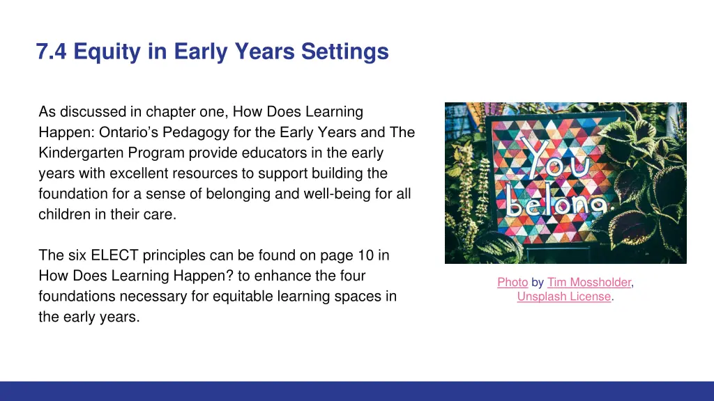 7 4 equity in early years settings