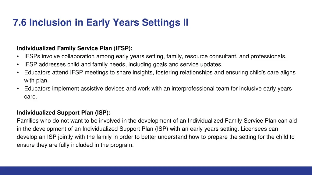 7 6 inclusion in early years settings ii