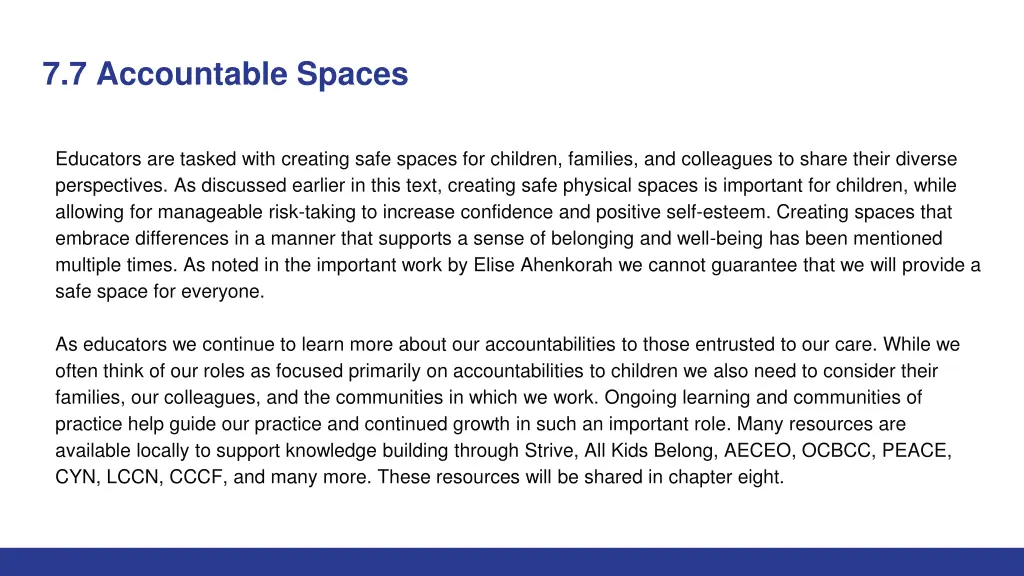 7 7 accountable spaces