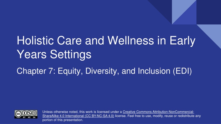 holistic care and wellness in early years settings