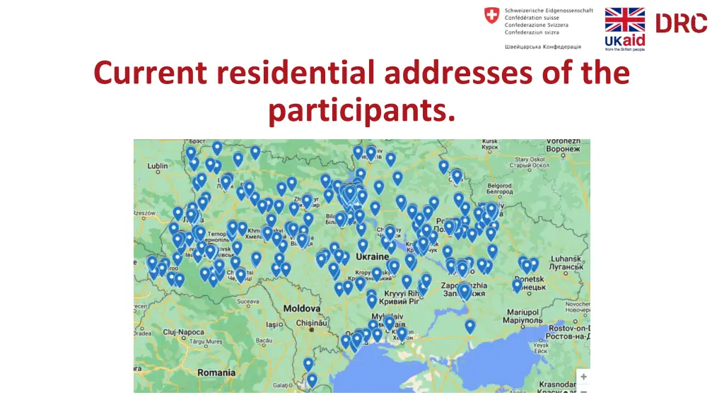 current residential addresses of the participants