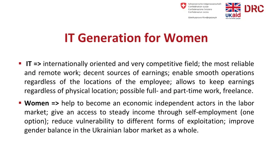 it generation for women 1