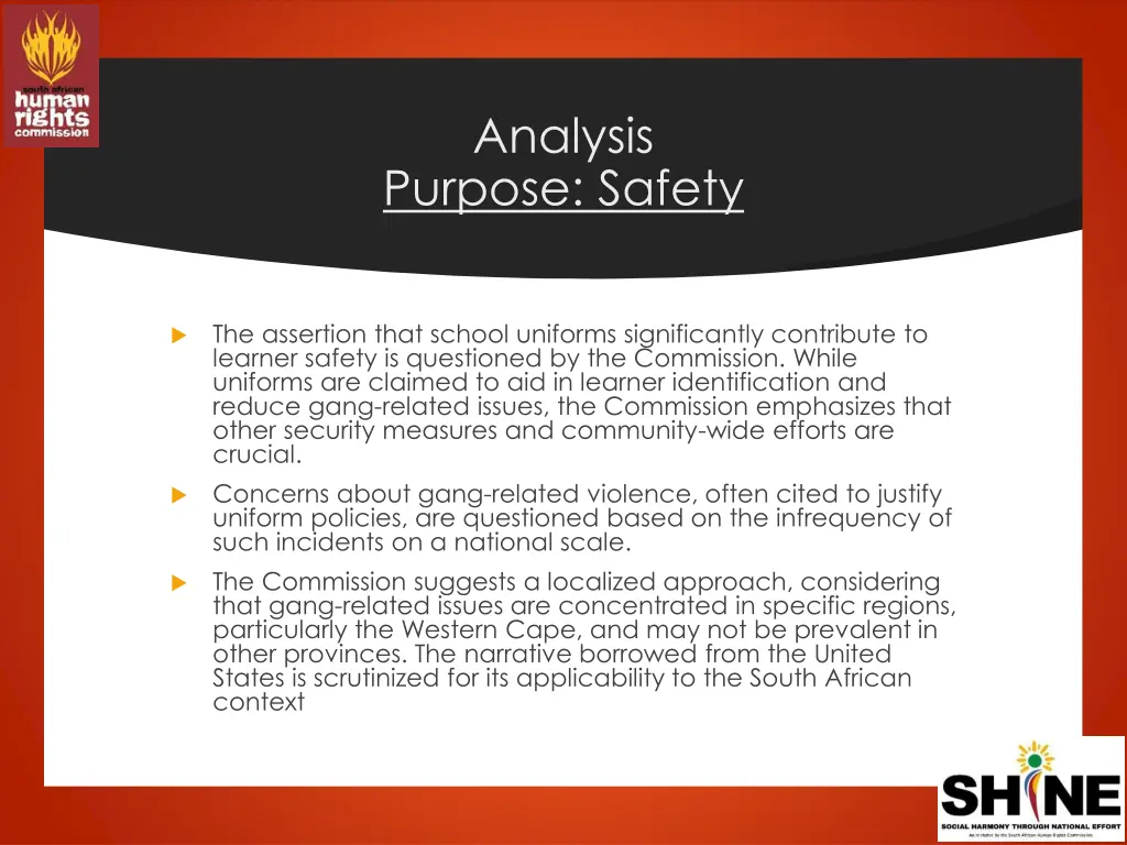 analysis purpose safety